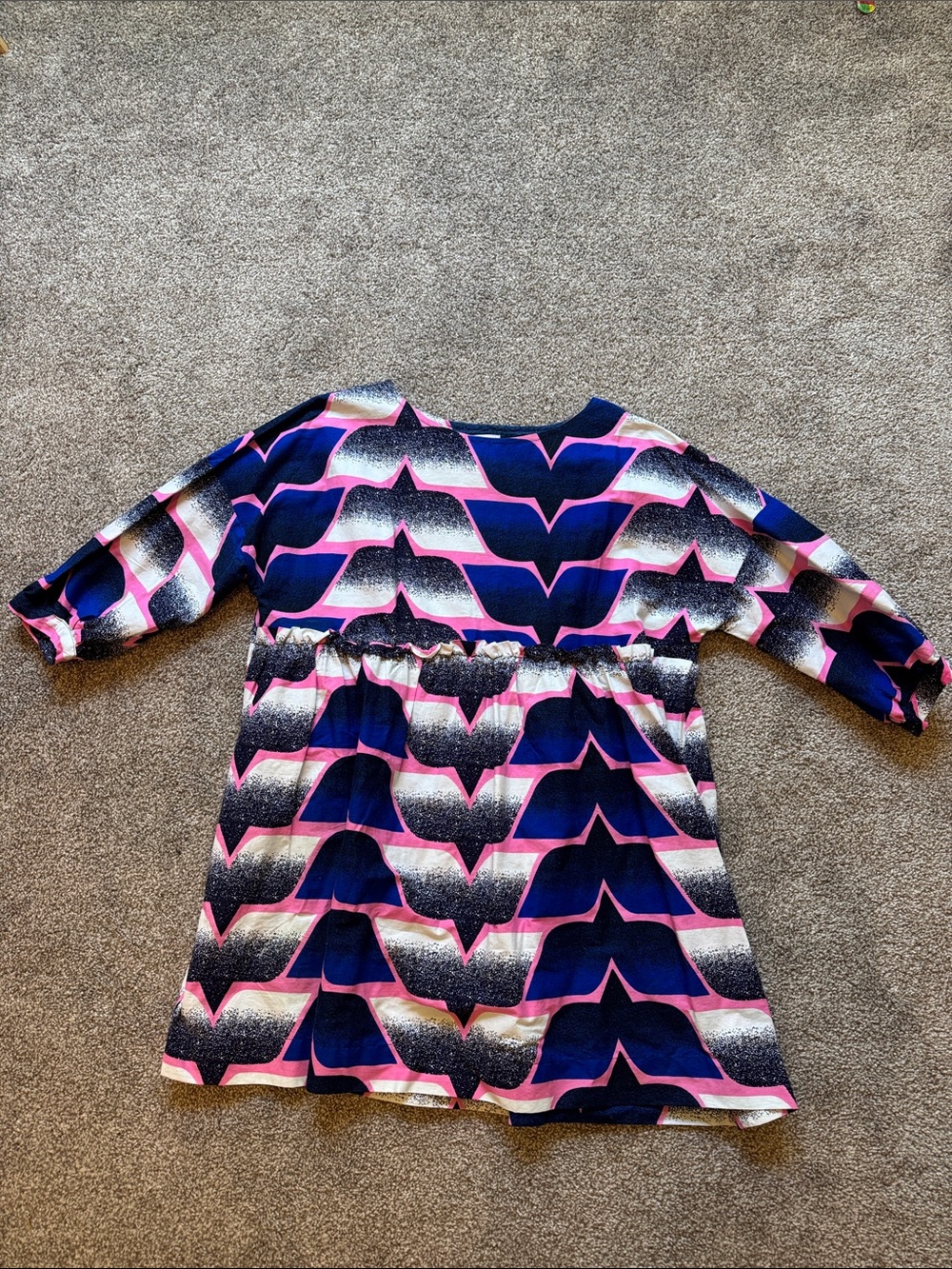 YEVU Smock Dress in pink and blue